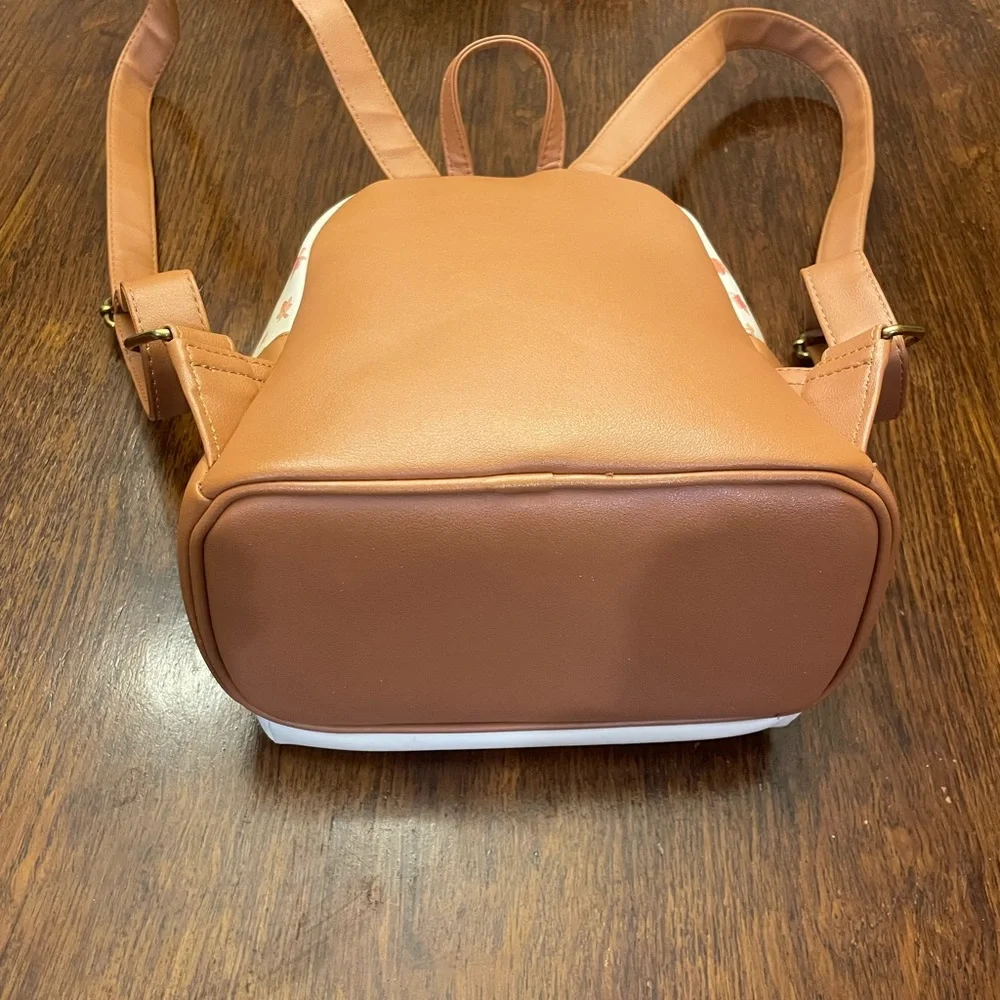 Loungefly Cream and Brown Disney Mini Backpack Mickey Minnie and friends - Picture 3 of 10